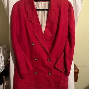 Abercrombie & Fitch Red Double-Breasted Blazer #vintafe #Y2K